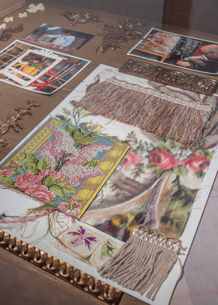 Fabric swatches at the 20th Anniversary Marie Antoinette by Sofia Coppola exhibition at Versailles
