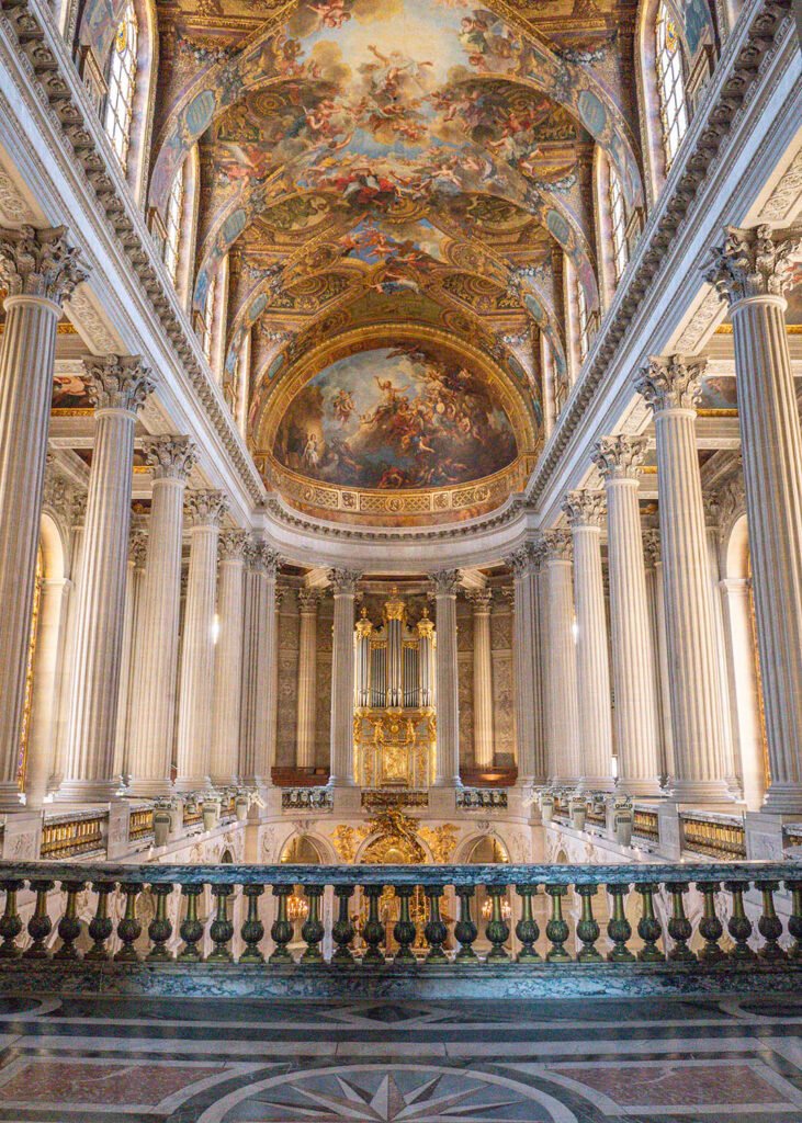 The Royal Chapel at first floor level in Versailles