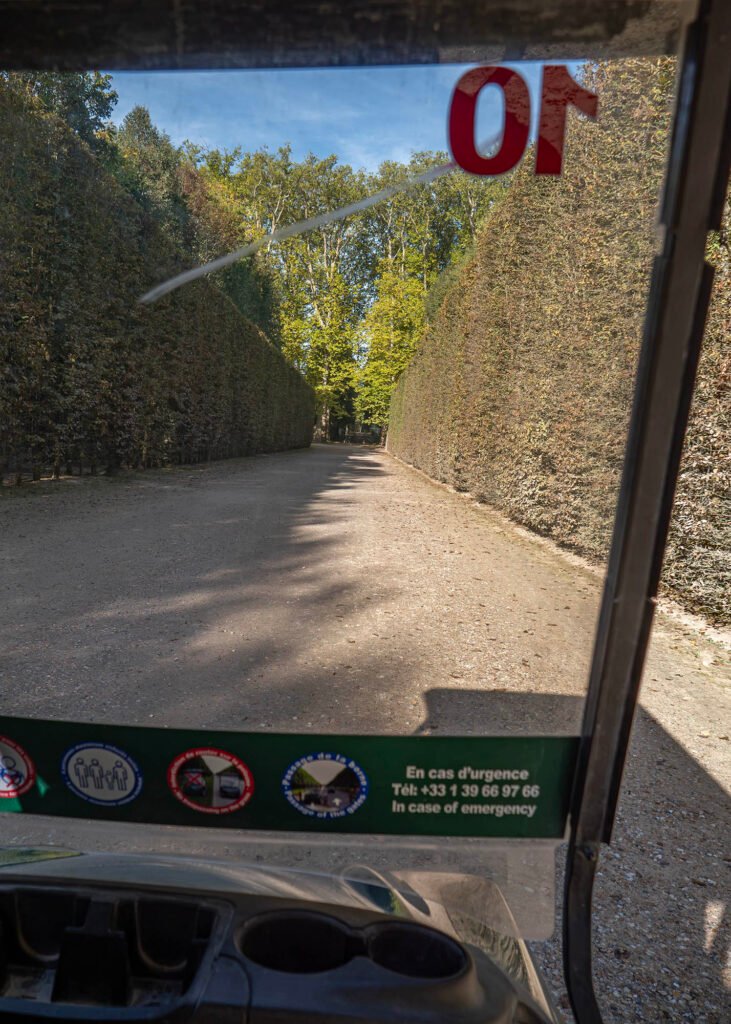 Golf cart in the grounds of Versailles